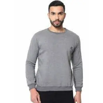 Cotton Plain Mens Round Neck Sweatshirt